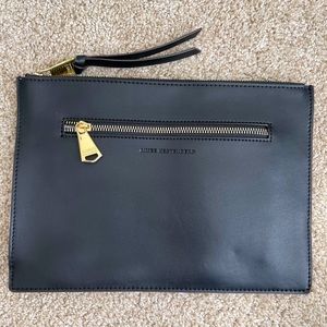 Black Vegan Leather Envelope Clutch